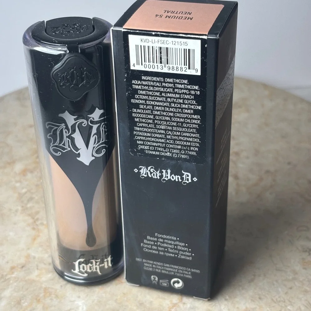 Kat Von D Lock-It Foundation 1oz Medium 54 Neutral Full Coverage Matte Liquid